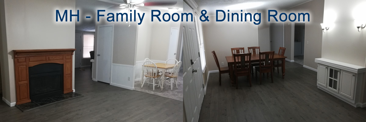 Newly remodeled diningrooms on the main floor and basement of the UNG house with rooms to rent.